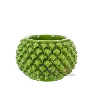 Vaso mezza pigna s/piede Ø 25 verde foglia