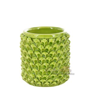 Cilindro a pigna h 14 verde foglia