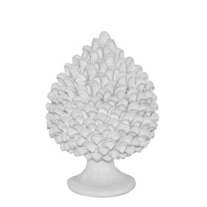 Applique a pigna artigianale h 30 white line