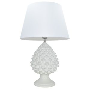 Lume Pigna semilavorata memo h 20 white line (h44 c/paralume Ø25)