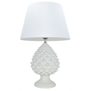 Lume Pigna semilavorata memo h 35 white line (h68 c/paralume Ø40)