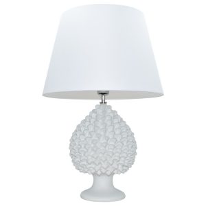 Lume pigna artigianale h 25 white line opaco (h47 c/paralume Ø30)