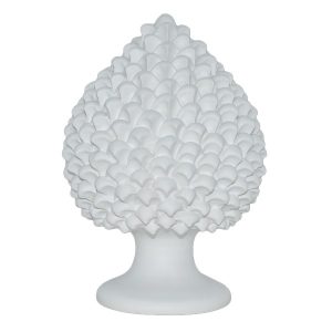 Applique a pigna artigianale h 10 white line opaco