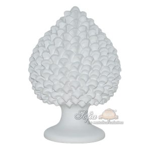Applique a pigna artigianale h 35 white line opaco