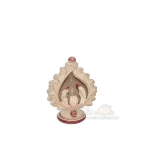 Natività a pigna h 12 avorio c/palline bordeaux - Bomboniera