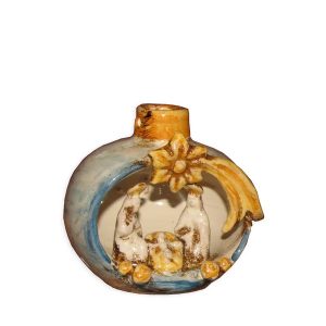 Natività mini pallina h 10 blu/arancio - Bomboniera
