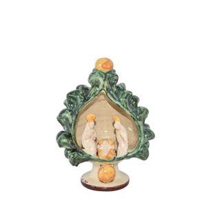 Natività a pigna h 12 verde/arancio - Bomboniera