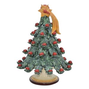 Albero di natale 3°M h 25 verde/palline rosse