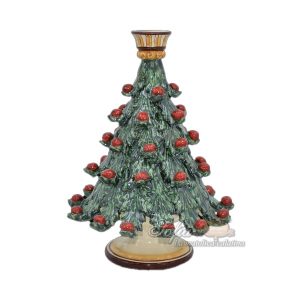 Albero di natale a candeliere 3°M h 25 verde/rosso