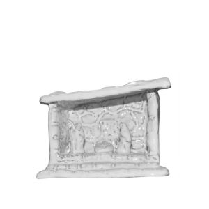 Natività grotta piccola quadrata 11x8 white line