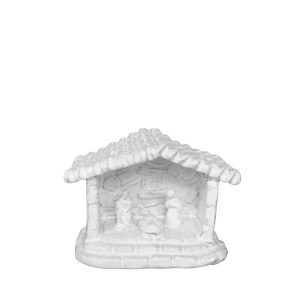 Natività grotta mini finestra quadrata 9x9 white line