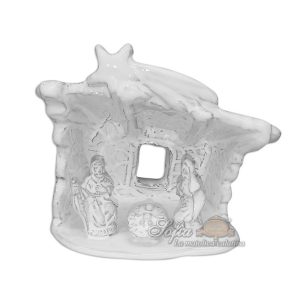 Natività grotta piccola finestra 11x8 white line