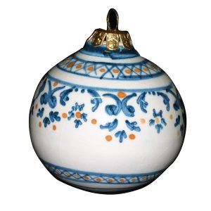 Pallina natalizia Ø 8 dec asimmetrico blu/arancio