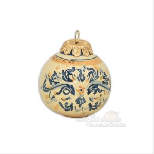 Pallina natalizia Ø 8 s. d'arte blu/arancio