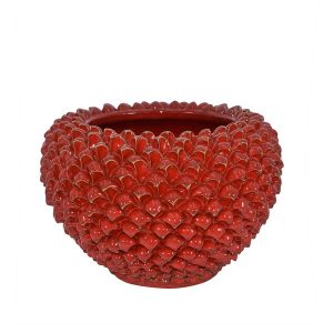Cachepot a pigna Ø 33 rosso fuoco