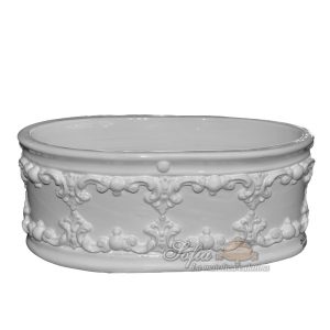 Cassetta ovale s/ghirigori 33x16 plastico sofia white line