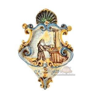 Acquasantiera piccola appl 15x25 santa rita tricolore