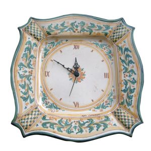 Orologio costa 1° M 30x30 s. d'arte verde/arancio