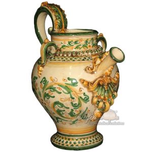 Versatoio a palla applicato h 32 s. d'arte verde/arancio