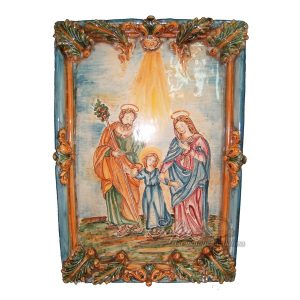 Capezzale applicato 32x45 sacra famiglia tricolore