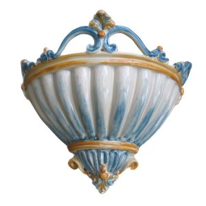 Applique etrusca da muro 30x25 blu/arancio