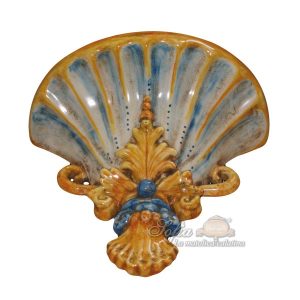 Applique barocca da muro 20x16 blu/arancio