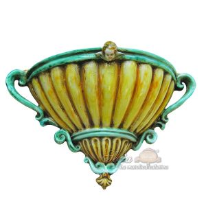 Applique etrusca da muro 30x25 verde/arancio