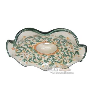 Lampadario smerlato Ø 25 s. d'arte verde/arancio