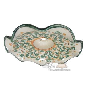 Lampadario smerlato Ø 40 s. d'arte verde/arancio