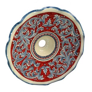 Lampadario smerlato Ø 35 ornato blu/bordeaux