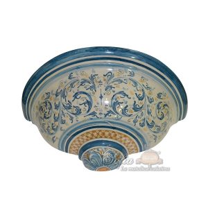 Applique tonda da muro 24x13 s. d'arte blu/arancio