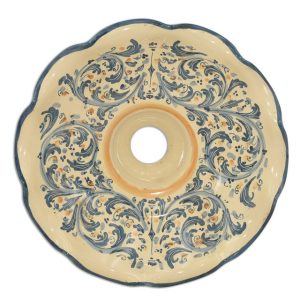 Lampadario smerlato Ø 40 s. d'arte blu/arancio