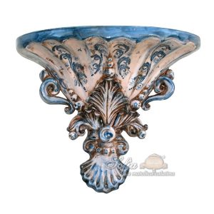 Applique barocca da muro 20x25 s. d'arte mono blu