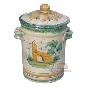 Barattolo 3° M h 20 c/casa antiche riproduzioni di caltagirone