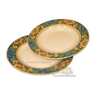 Piatto da Cucina frutta Ø 21 ornato fondo blu