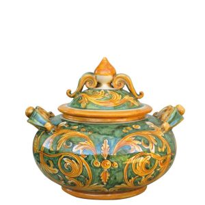 Portadolci grande 27x23 ornato fondo verde