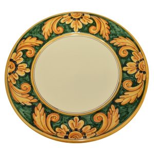 Piatto da Cucina fondo Ø 24 ornato fondo verde