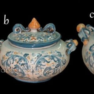 Portadolci piccolo 18x13 s. d'arte blu/arancio