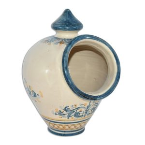 Saliera con buco 18x26 s. d'arte blu/arancio