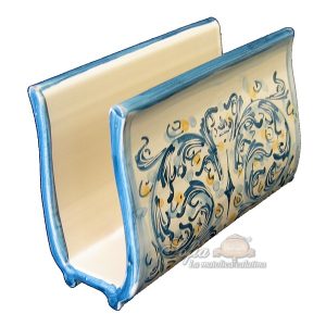 Portatovaglioli verticale rettangolare 16x19 s. d'arte blu/arancio