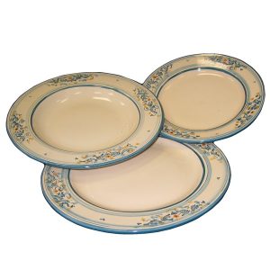 Piatto da Cucina piano Ø 26 s. d'arte blu/arancio