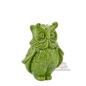Gufo h 15 verde foglia - Bomboniera