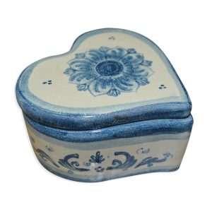 Portagioie a cuore Ø 9 s. d'arte blu/arancio - Bomboniera