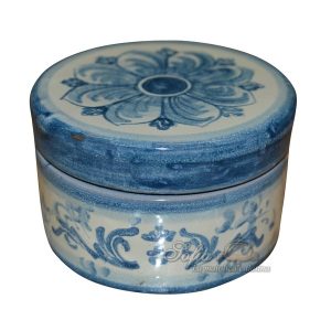 Portagioie tondo Ø 11 s. d'arte mono blu - Bomboniera