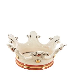 Corona svuota tasche media d. 27 cm madreperla antichizzato oro e lustri