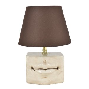 Lume scatola con espressione 14x10 madreperla antichizzato (h25 c/paralume Ø20)