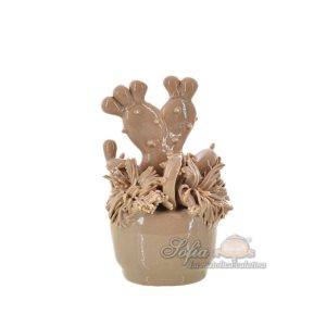 Pianta grassa piccola h 12 tortora lucido - Bomboniera