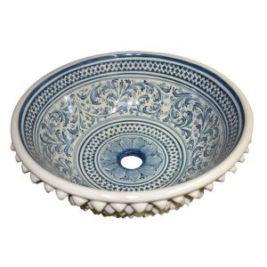 Lavabo a pigna Ø 40 s. d'arte mono blu in serie limitata