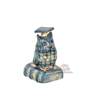 Gufo portapenna h 10 mono blu - Bomboniera