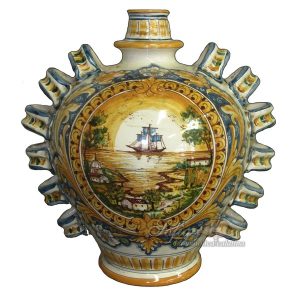 Orcio h 30 c/manici c/veliero antiche riproduzioni di caltagirone